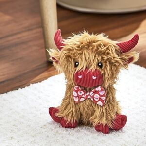 Vibrant Life Valentine's Day Velvet Moo Plush Dog Toy